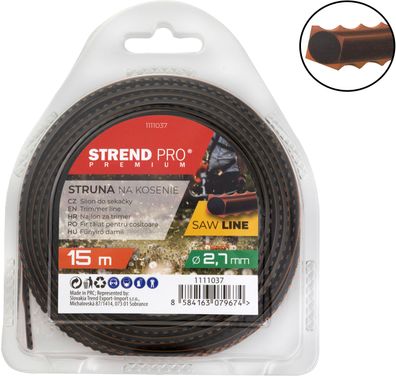 Mähfaden Strend Pro Premium SawLine, 2,7 mm, L-15 m, gezahnt