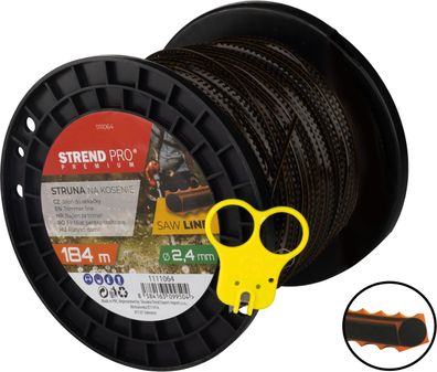 Mähfaden Strend Pro Premium SawLine, 2, 4 mm, L-184 m, gezahnt