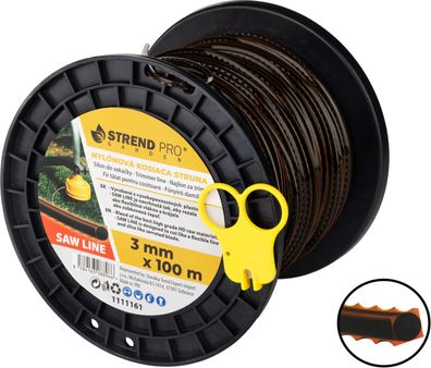 Mähfaden Strend Pro Premium SawLine, 3 mm, L-100 m, gezahnt