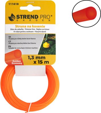 Trimmerfaden Golden Economy 1,3 mm, L-15 m, rund — Verkaufseinheit 2 Stk