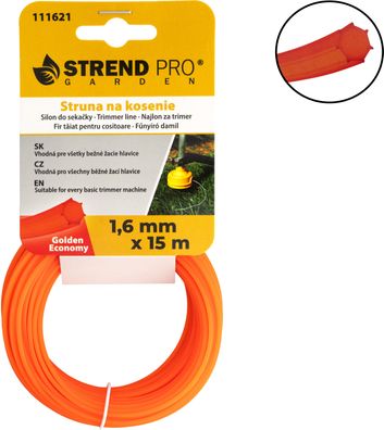 Trimmerfaden Golden Economy 1,6 mm, L-15 m, HEX — Verkaufseinheit 2 Stk