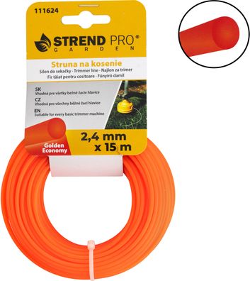 Trimmerfaden Golden Economy 2,4 mm, L-15 m, rund — Verkaufseinheit 10 Stk