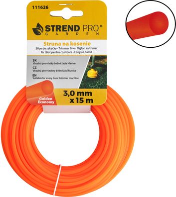 Trimmerfaden Golden Economy 3,0 mm, L-15 m, rund — Verkaufseinheit 10 Stk