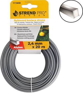Trimmerfaden Alulon ADQ 2,4 mm, L-20 m, eckig — Verkaufseinheit 10 Stk