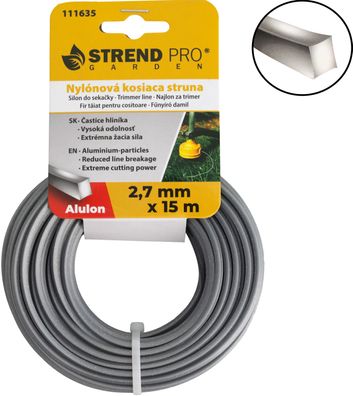 Trimmerfaden Alulon ADQ 2,7 mm, L-15 m, eckig — Verkaufseinheit 10 Stk