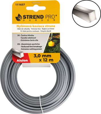 Trimmerfaden Alulon ADQ 3,0 mm, L-12 m, eckig — Verkaufseinheit 10 Stk