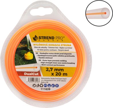 Trimmerfaden DualCut DBR 2,7 mm, L-20 m, rund — Verkaufseinheit 10 Stk