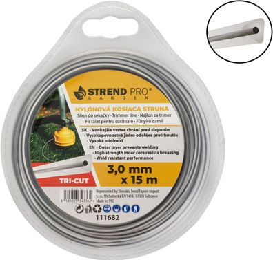 Trimmerfaden TriCut 3,00 mm, L-15 m, Trigon extreme, dreieckig — Verkaufseinheit 10