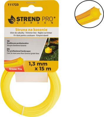 Trimmerfaden Grazer Pro Hepta 1,3 mm, L-15 m, HEX — Verkaufseinheit 2 Stk
