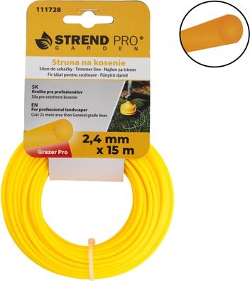 Trimmerfaden Grazer Pro 2,4 mm, L-15 m, rund — Verkaufseinheit 2 Stk