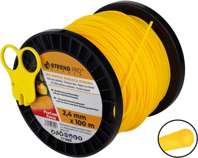 Mähfaden ProCom Force, 2,4 mm, Midi-Spool L-100 m, mit Schneider, rund