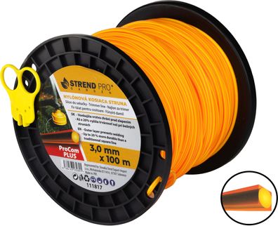 Mähfaden ProCom Plus, 3,0 mm, Midi-Spool L-100 m, mit Schneider
