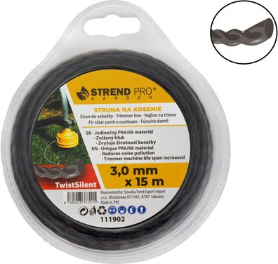 Trimmerfaden TwistSilent Professional 3,0 mm L-15 m, spiralförmig — Verkaufseinheit