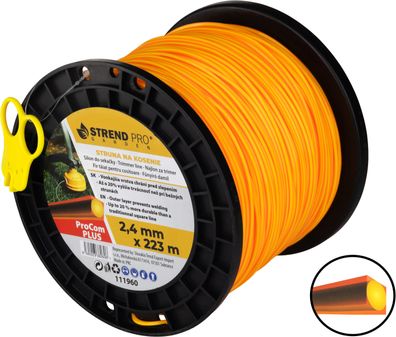 Mähfaden ProCom Plus, 2,4 mm, Spool L-223 m, quadratisch
