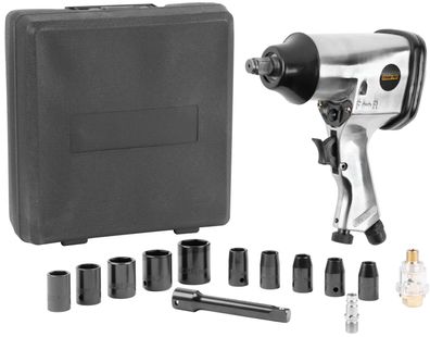 Satz Druckluft-Schlagschrauber Airtool WF-002A, 17-teilig, im Koffer