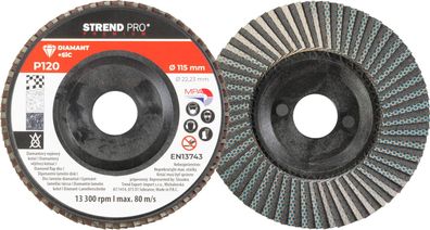 Scheibe Strend Pro, 115 x 22 mm, Schleif, P120