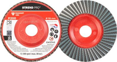 Scheibe Strend Pro, 115 x 22 mm, Schleif, P200