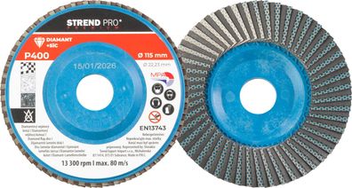 Scheibe Strend Pro, 115 x 22 mm, Schleif, P400