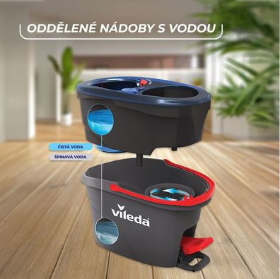 Reinigungsset Vileda H2Pro, rotierend, Fransen-, Mopp