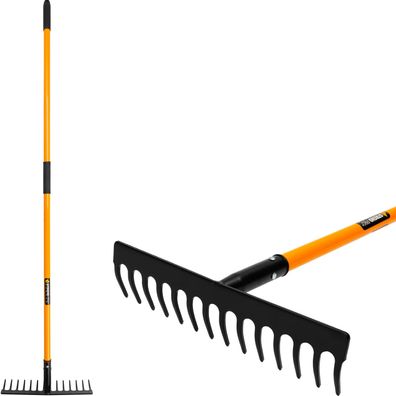 Garten Rechen Strend Pro, 14 Zähne, Fiberglasstiel 1500 mm
