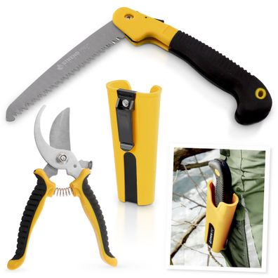 Set Strend Pro, Gartenschere für Äste, Säge, Etui, 3-teiliges Set