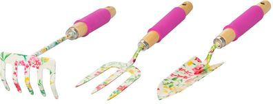 Werkzeugsatz Strend Pro, Garten, 3-teilig, Blumendruck, Ladies line