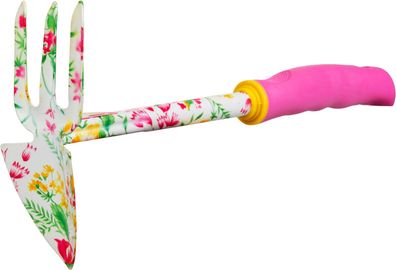 Hacke Strend Pro, Garten, spitz, dreizackig, Blumendruck, rosa, Ladies line