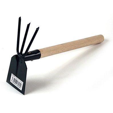 Hacke FED 102/1000, flach-dreizackig, mit Stiel