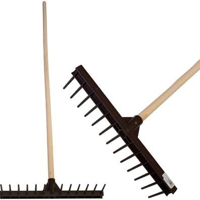 Heu Rechen DKP, 13 Zähne, Kunststoff, für Laub, Holzstiel