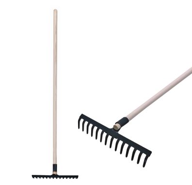 Gartenrechen Strend Pro R105, 14 Zinken, Holzstiel 1600 mm