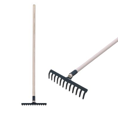 Gartenrechen Strend Pro R105, 12 Zinken, Holzstiel 1600 mm