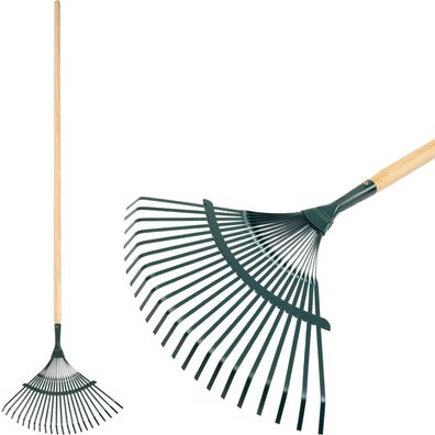 Laubbesen Strend Pro R110. WH, 22 Lamellen, Fächerbesen, Metall, Holzstiel