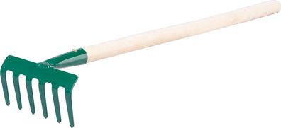 Garten Harke FED 109/550, 06 Zähne, Rechen, Holzstiel