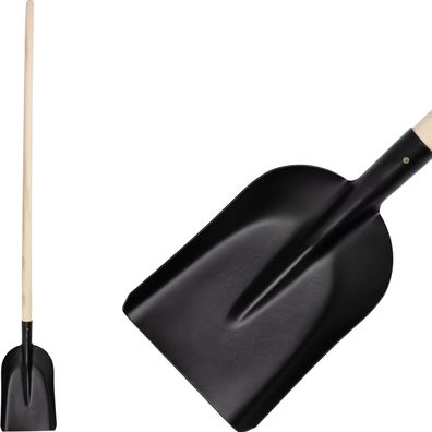 Schaufel S504A. WH, Muster 7131, schwarz, schmal, Holzstiel