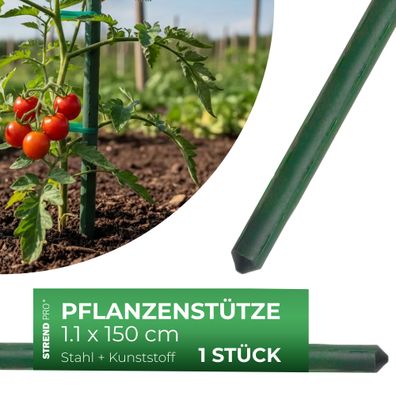 Stab Garden SB 11 1500 mm, Stahl Kunststoff, grün, Stützstab für Pflanzen