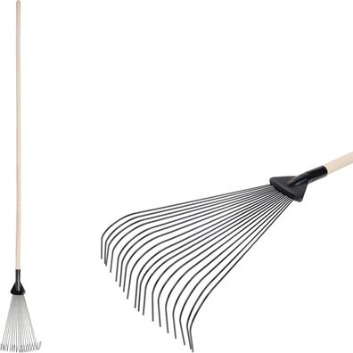 Laubbesen Strend Pro R115. WH, 18 Lamellen, Fächerbesen, verstellbar, Holzstiel