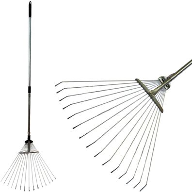 Laub Rechen Strend Pro R120, Fächerform, teleskopisch, Metallstiel