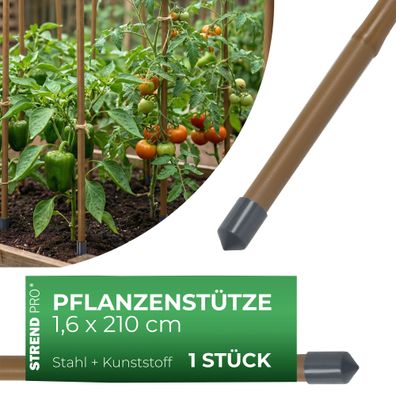 Stange Garden TY 16 2100 mm, Stahl Kunststoff, braun, Pflanzen- und