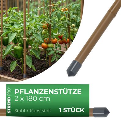Stab Garden TY 20 1800 mm, Stahl Kunststoff, braun, Stütze für Pflanzen