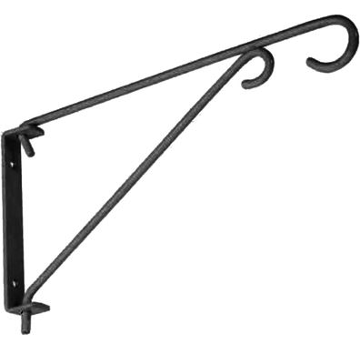 Aufhänger Strend Pro PB8021A, Halter für Blumentopf, schwarz, Metall, 24,5x13 cm