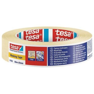 Band tesa® PRO, Maler-, Maskier-, klebend, 25 mm, L-50 m