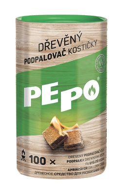 Anzünder PE-PO® Holz, fest, 100 Stk., für Grill, Öfen, Kamine, Herde
