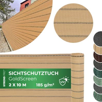 Gewebe, schattenspendend GoldScreen WE, 2x10 m, UV, 185 g/m2, beige