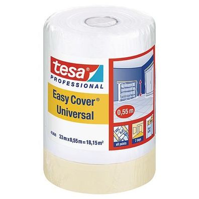 Abdeckfolie tesa® Pro Easy Cover® Universal, 550 mm, L-33 m, Maler-, mit Klebeband