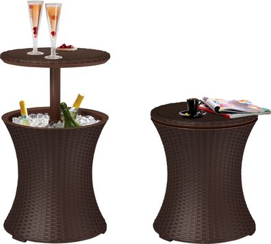 Bar Keter COOL BAR RATTAN, braun, multifunktional, Gartentisch, rund
