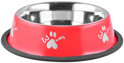 Schüssel MagicHome Woof 33 cm, 2000 ml, rot, für Hund
