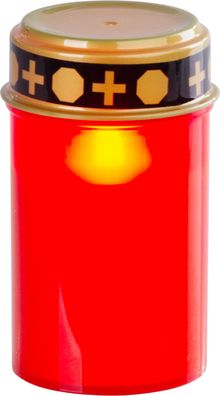 Grablicht MagicHome TG-10, mit LED-Kerze, für Grab, rot, 12 cm