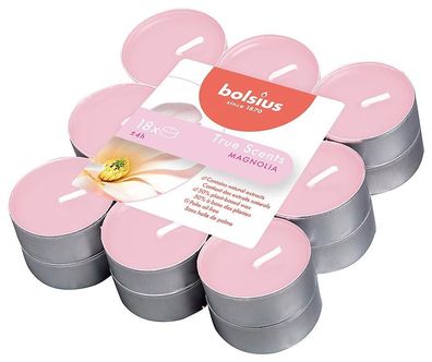 Kerzen Bolsius Tealight True Scents, Tee, Duft, Magnolie, Packung 18 Stk