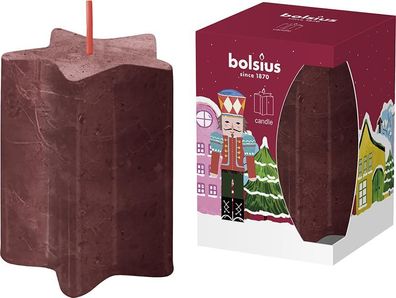 Kerze Bolsius Pillar, Weihnachten, Star Nussknacker, Sternform, 100x70 mm
