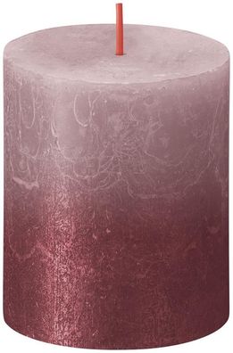 Kerze Bolsius Rustic, zylindrisch, Weihnachten, Sunset Ash Rose+ Rot, 80/68 mm
